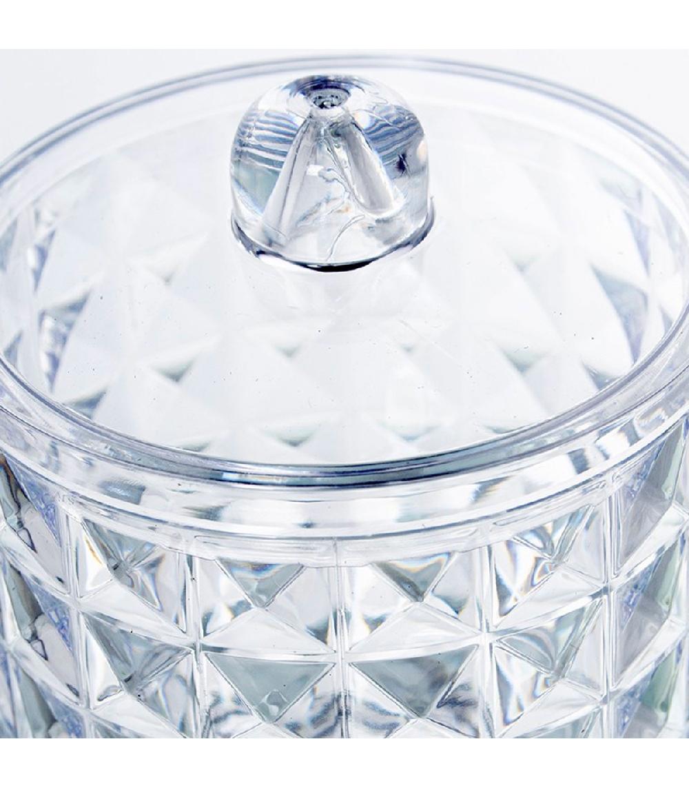 Wadiga Boîte Cotons En Acrylique Transparent 7x7x8cm