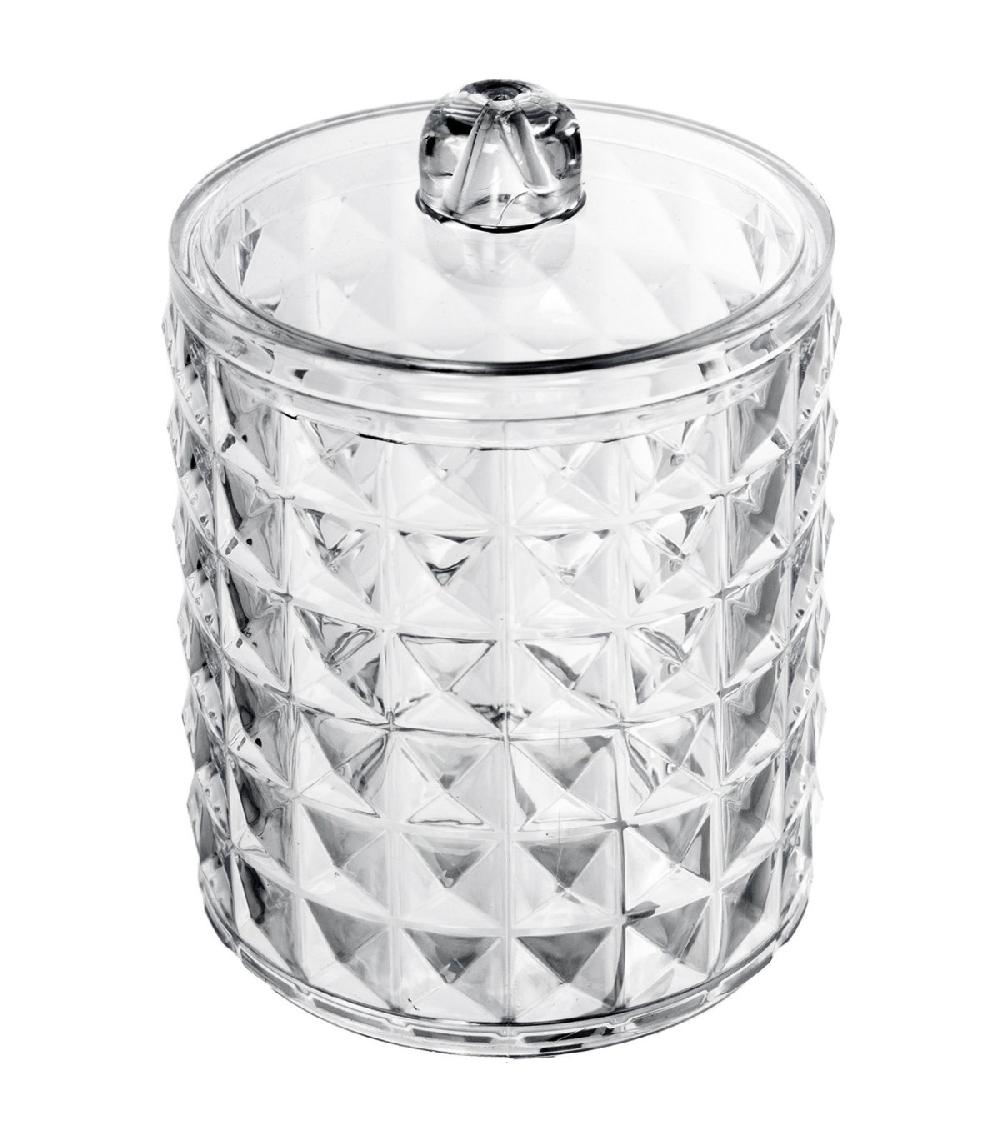 wadiga Boîte cotons en acrylique transparent 7x7x8cm