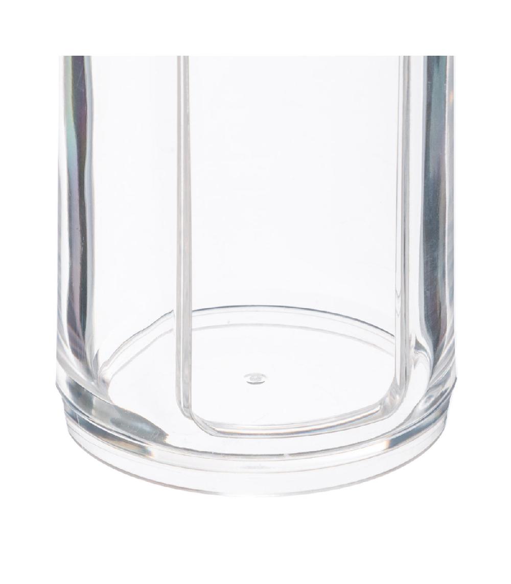 Wadiga Boîte Cotons Ronds Transparent Et Bambou - 7x7x17.8cm