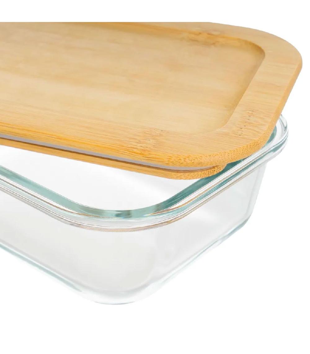 Wadiga Boîte De Conservation En Verre Et Bambou 1040ml