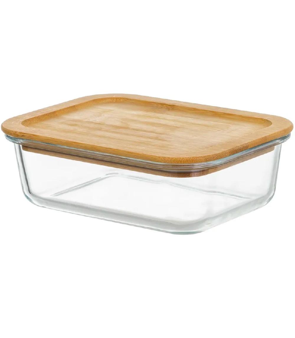 wadiga Boîte de conservation en verre et bambou 1040ml