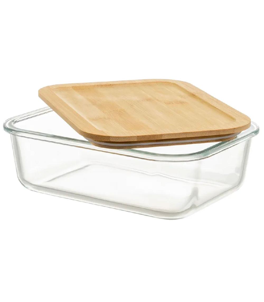 Wadiga Boîte De Conservation En Verre Et Bambou 1520ml