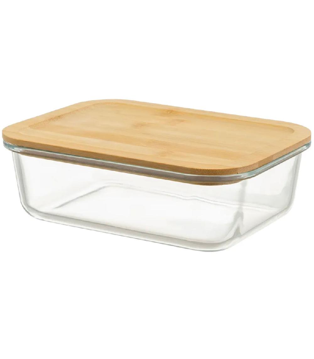 wadiga Boîte de conservation en verre et bambou 1520ml