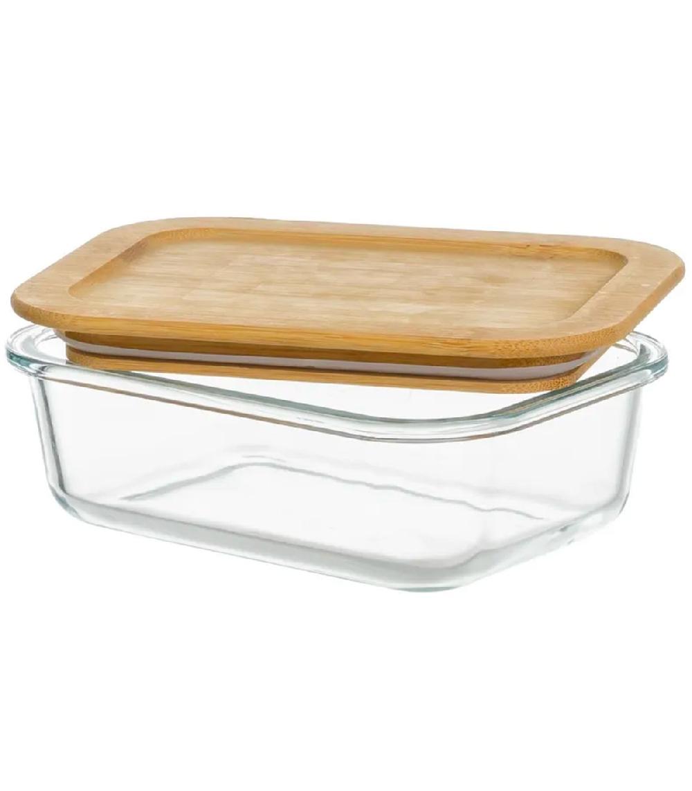 Wadiga Boîte De Conservation En Verre Et Bambou 640ml