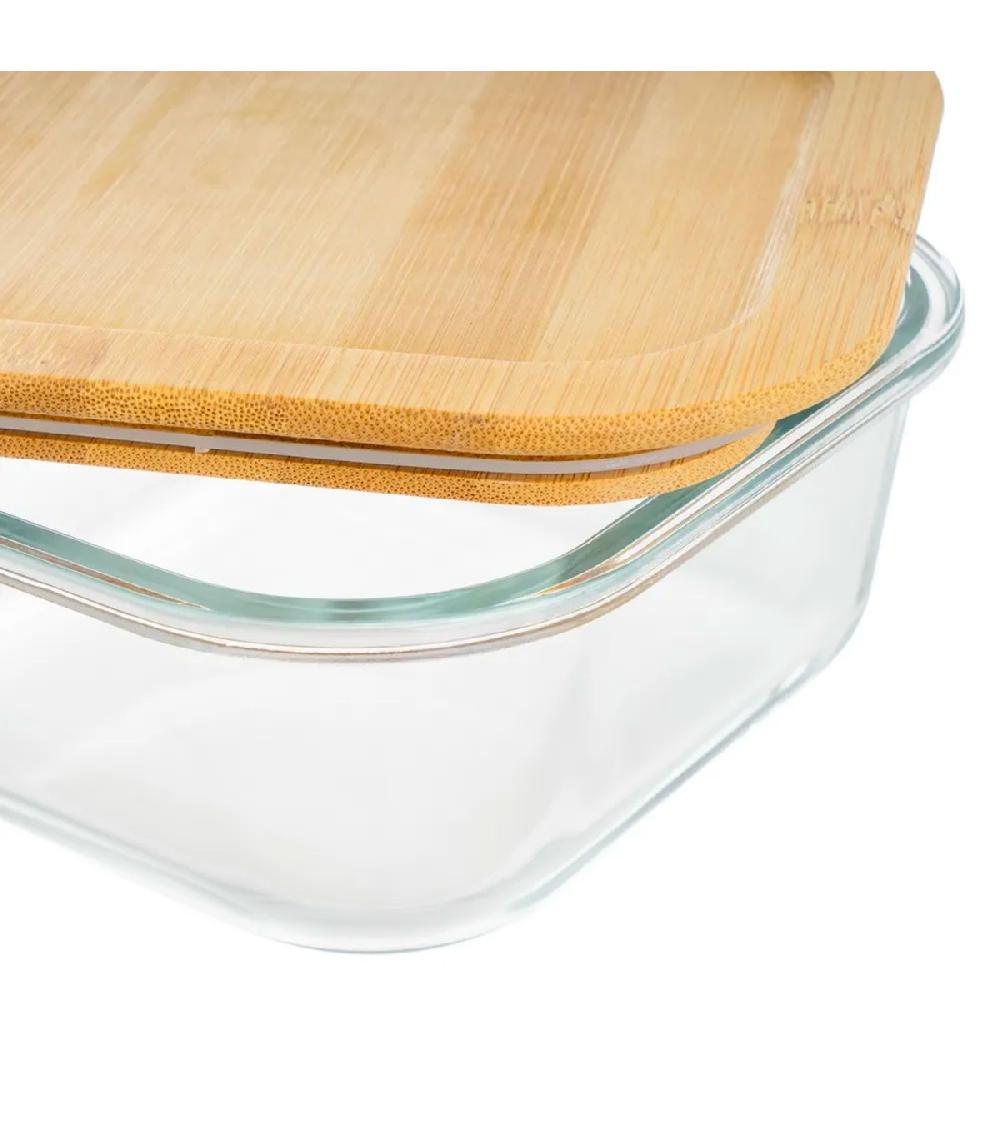 Wadiga Boîte De Conservation En Verre Et Bambou 800ml