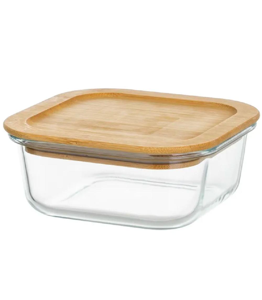 wadiga Boîte de conservation en verre et bambou 800ml