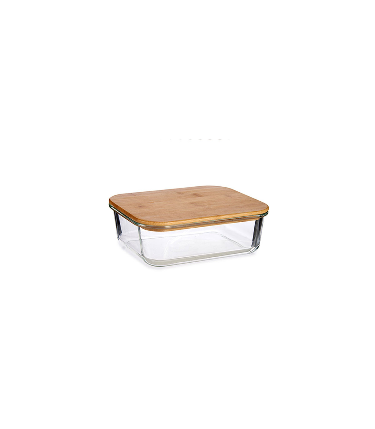 wadiga Boîte de Conservation Rectangulaire en Verre avec Couvercle Hermétique en Bambou - 64cl