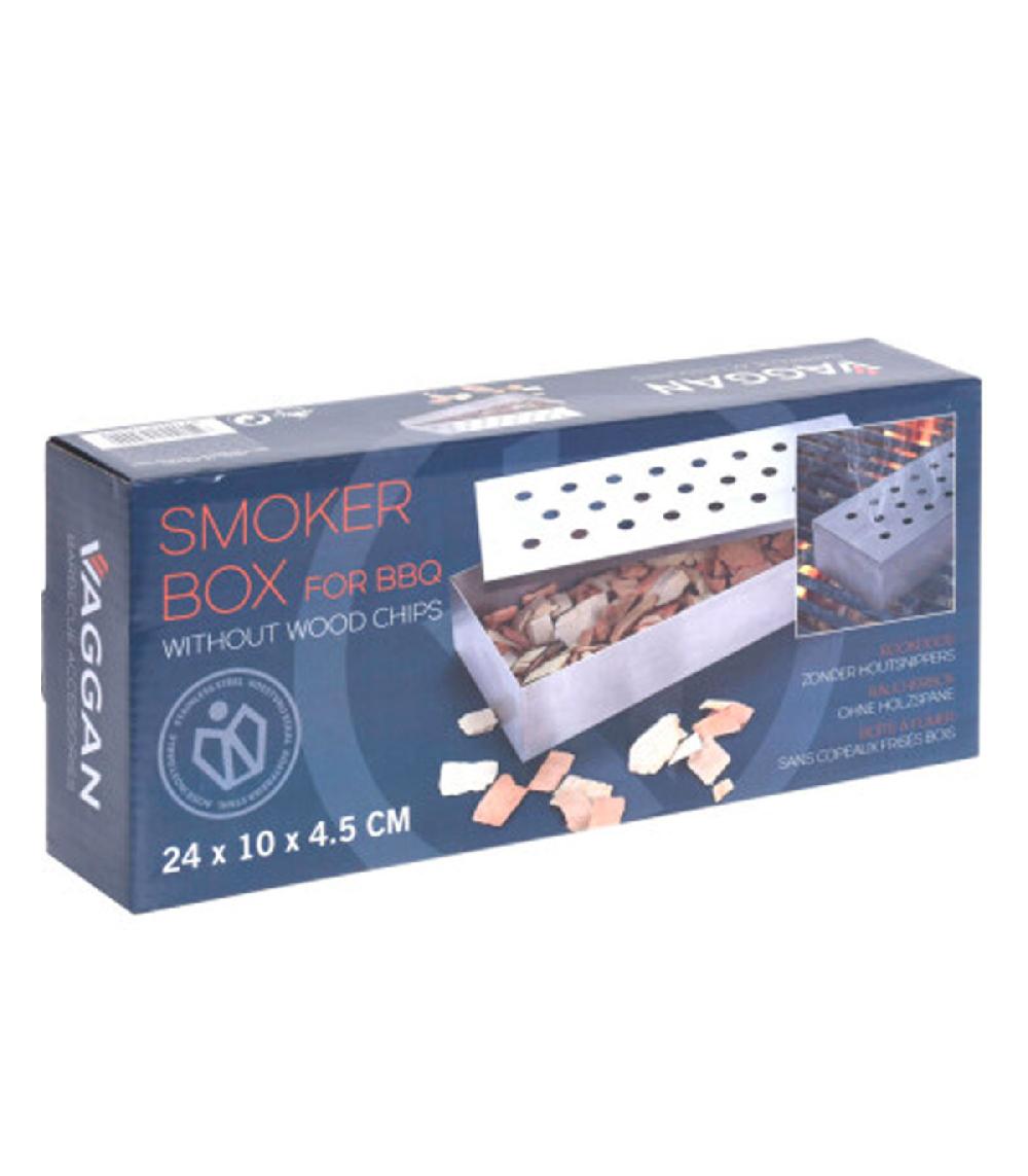 Wadiga Boîte De Fumage Pour Barbecue En Acier Inoxydable 24x10x4.5cm