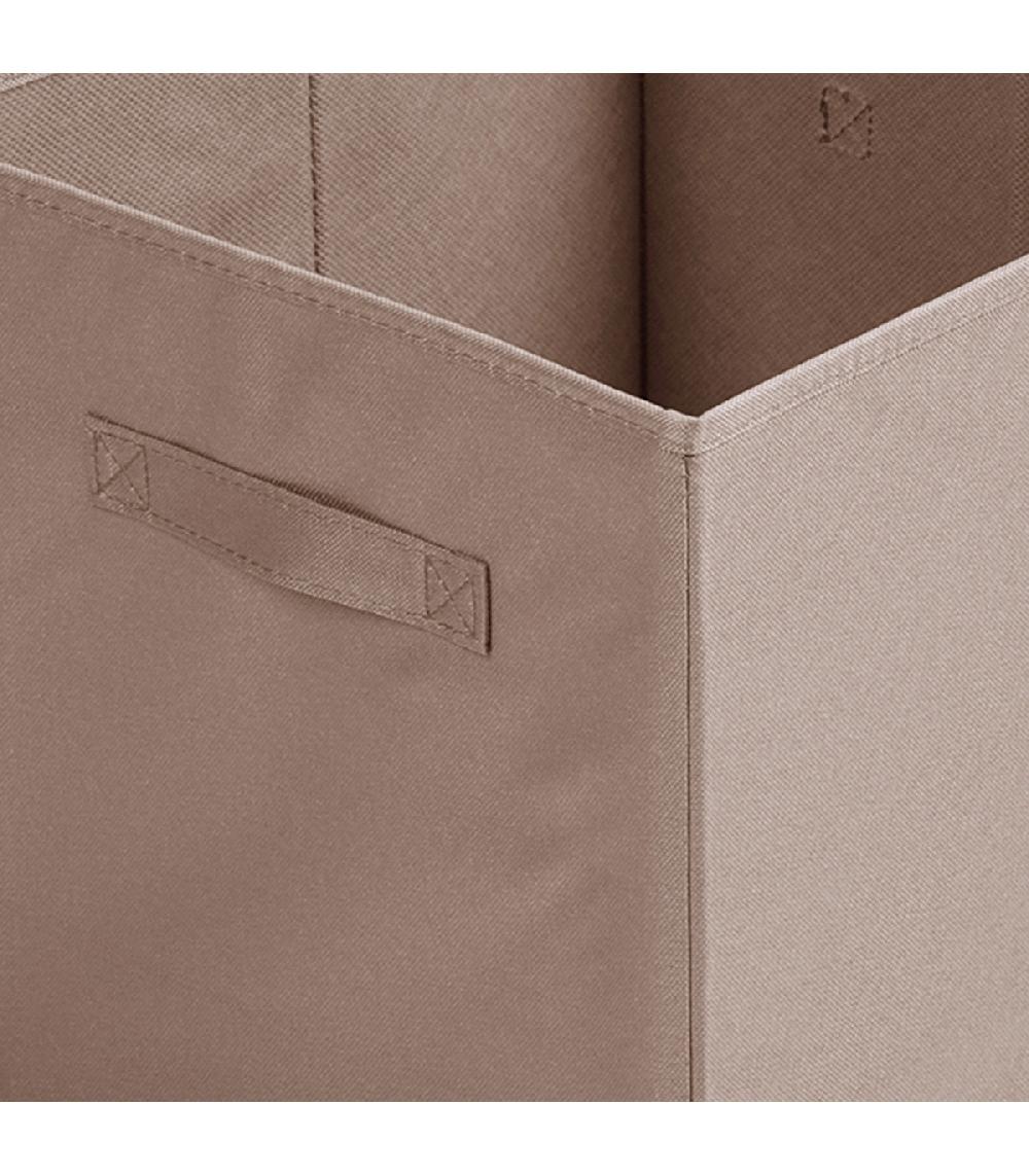 Wadiga Boîte De Rangement Cube Intissé Beige Sepia 31x31x31cm