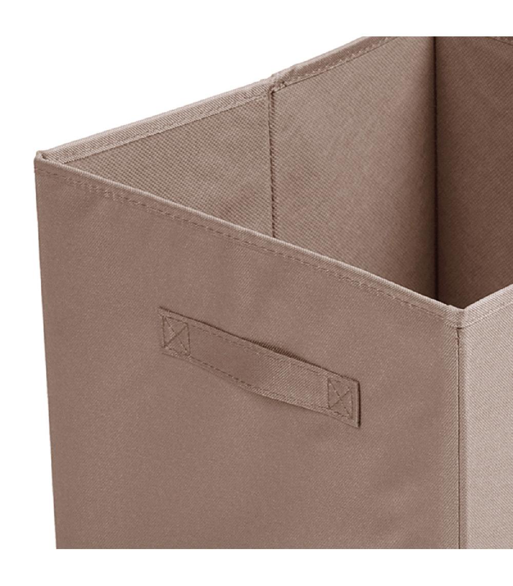 Wadiga Boîte De Rangement Cube Intissé Beige Sepia 31x31x31cm