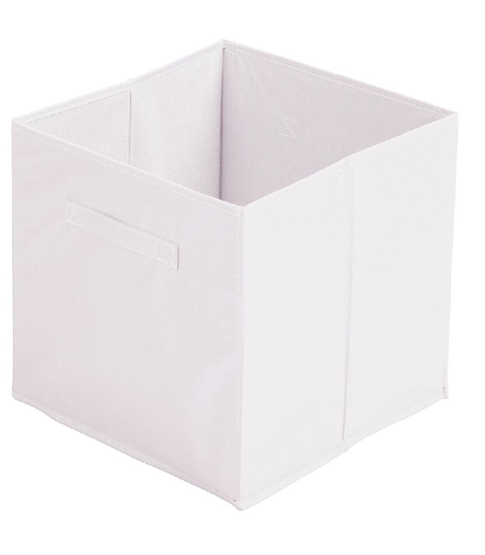 wadiga Boîte de rangement cube intissé blanc - 31x31x31cm