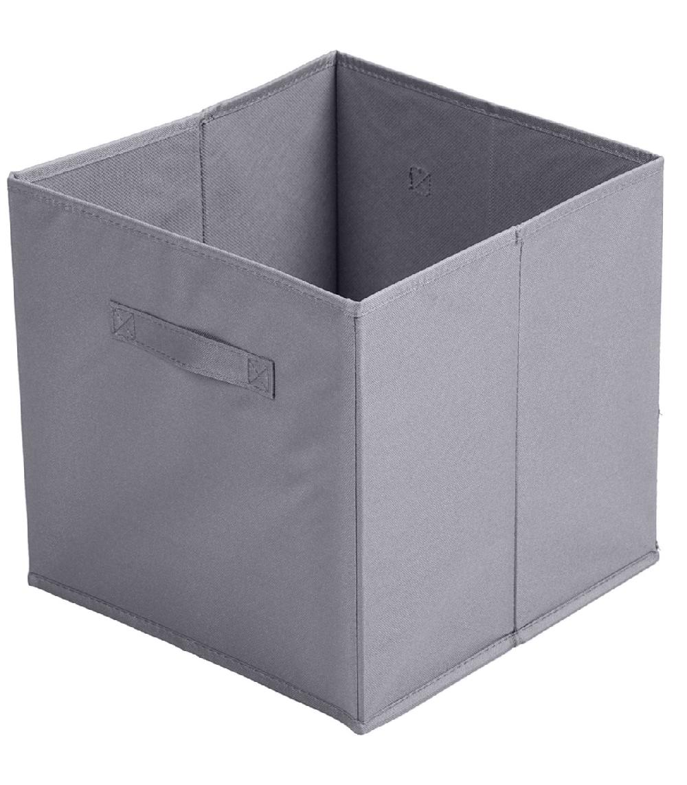 wadiga Boîte de rangement cube intissé gris clair - 31x31x31cm