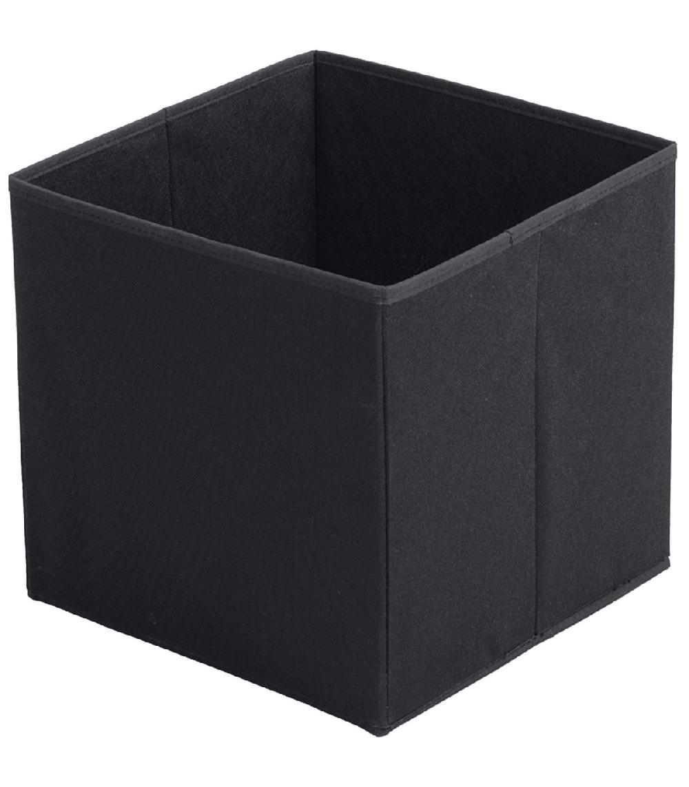 wadiga Boîte de rangement cube intissé noir - 31x31x31cm