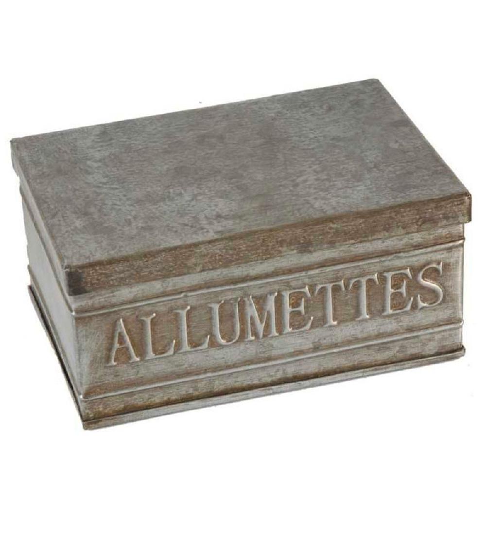 wadiga Boîte de rangement d'allumettes en zinc 13x9x6cm