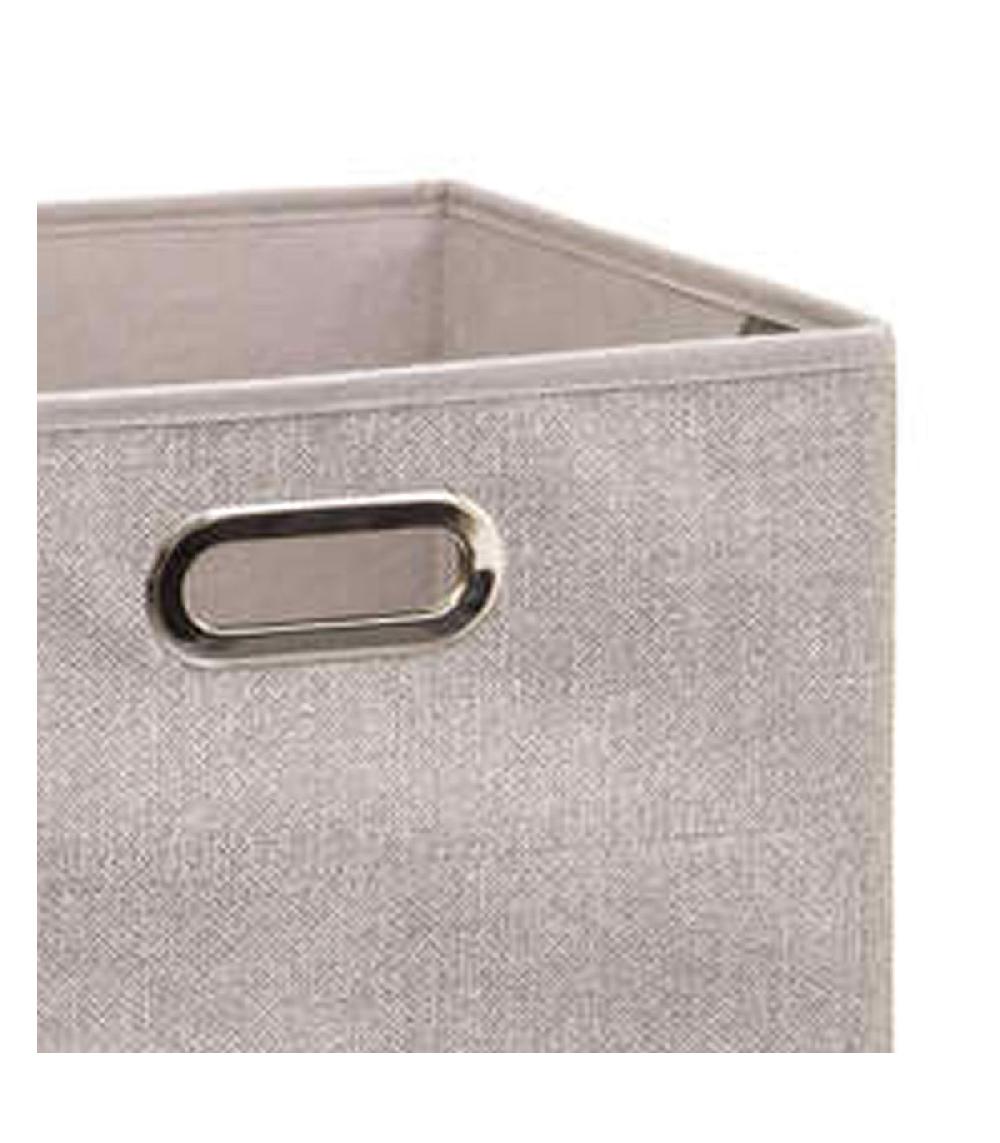 Wadiga Boîte De Rangement En Tissu Beige Chiné - 31x31x31cm