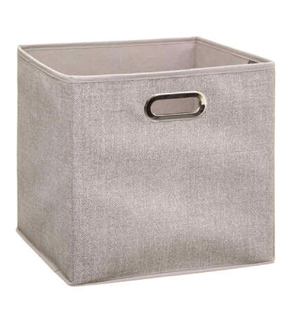 wadiga Boîte de rangement en tissu beige chiné - 31x31x31cm