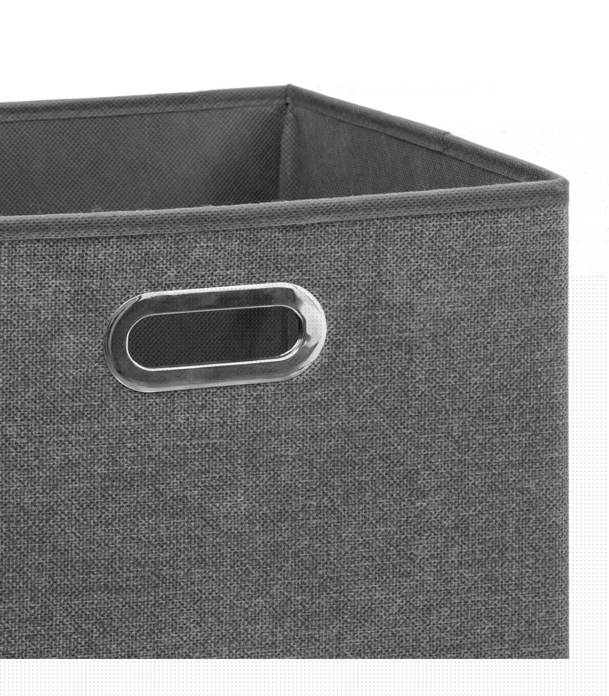 Wadiga Boîte De Rangement En Tissu Gris Foncé Chiné - 31x31x31cm