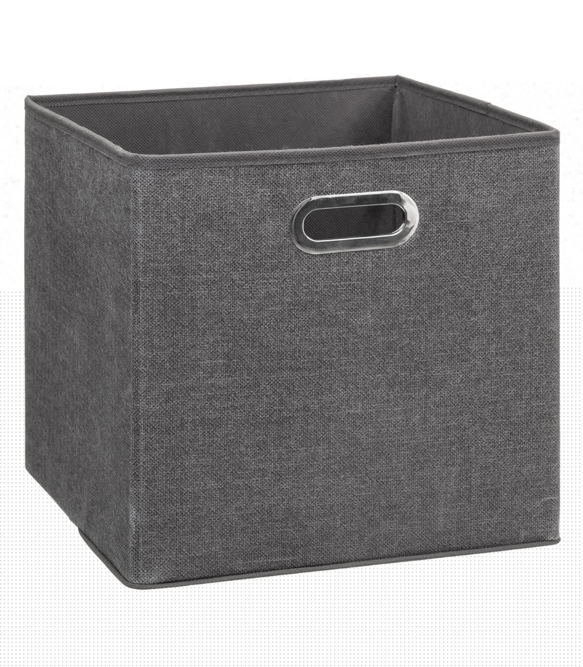 wadiga Boîte de rangement en tissu gris foncé chiné - 31x31x31cm