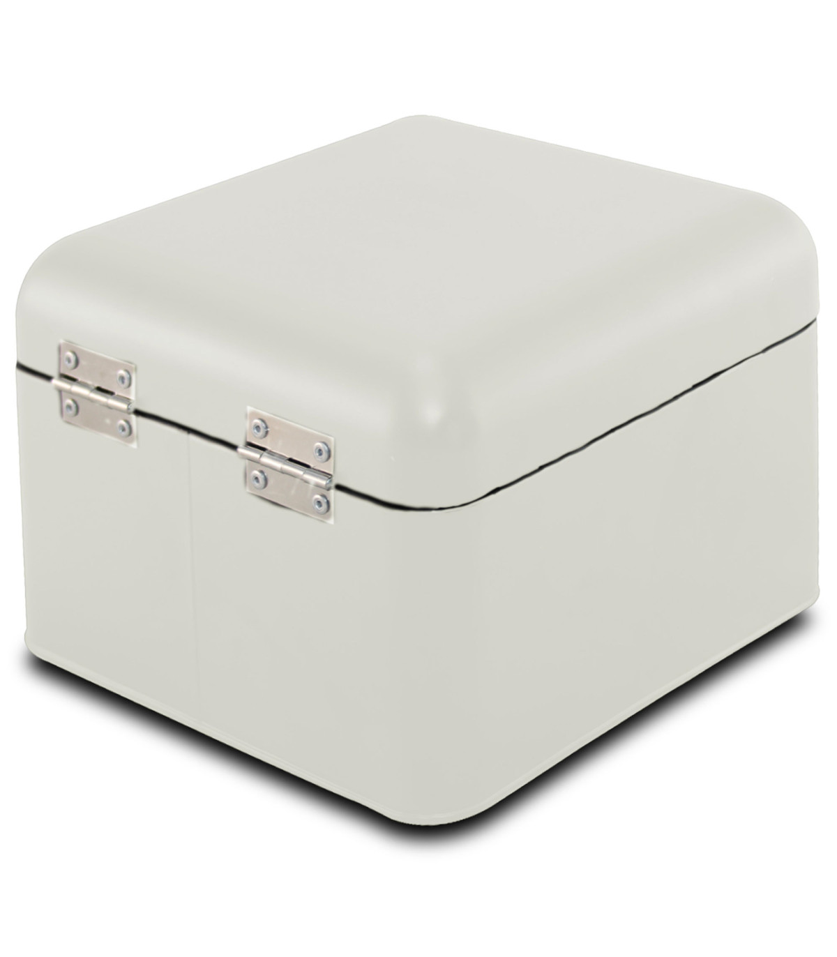 Wadiga Boîte Organisation De La Cuisine En Métal Blanc Et Bois 20x20x14cm