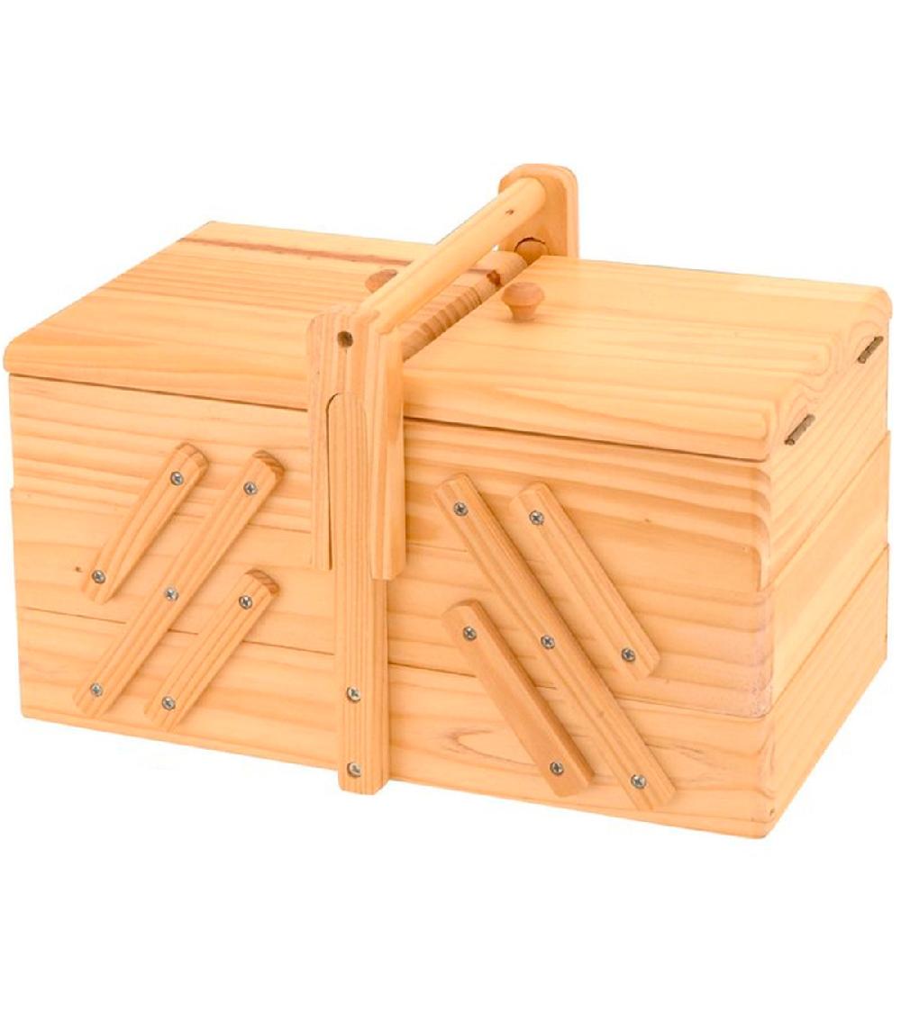 wadiga Boîte rangement couture travailleuse en bois 19x19x30cm