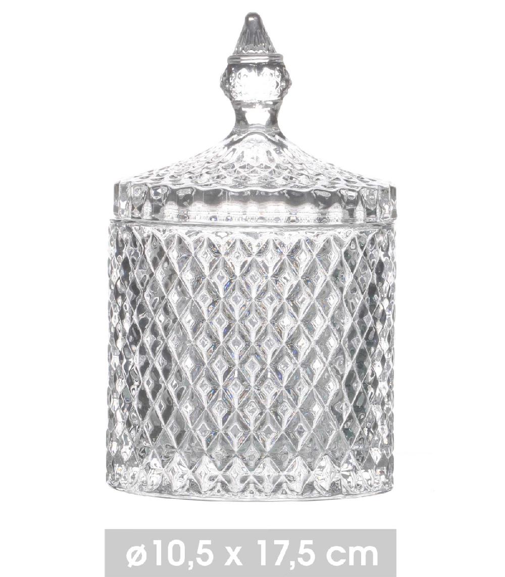 Wadiga Boîte Rangement Ronde Salle De Bain Verre - 10.5x17.5cm