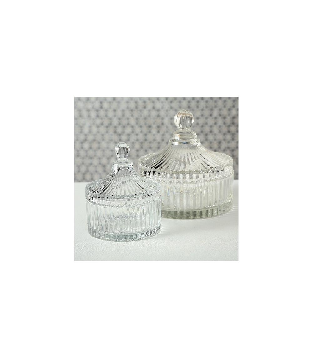 Wadiga Boîte Rangement Ronde Salle De Bain Verre - 10x12cm