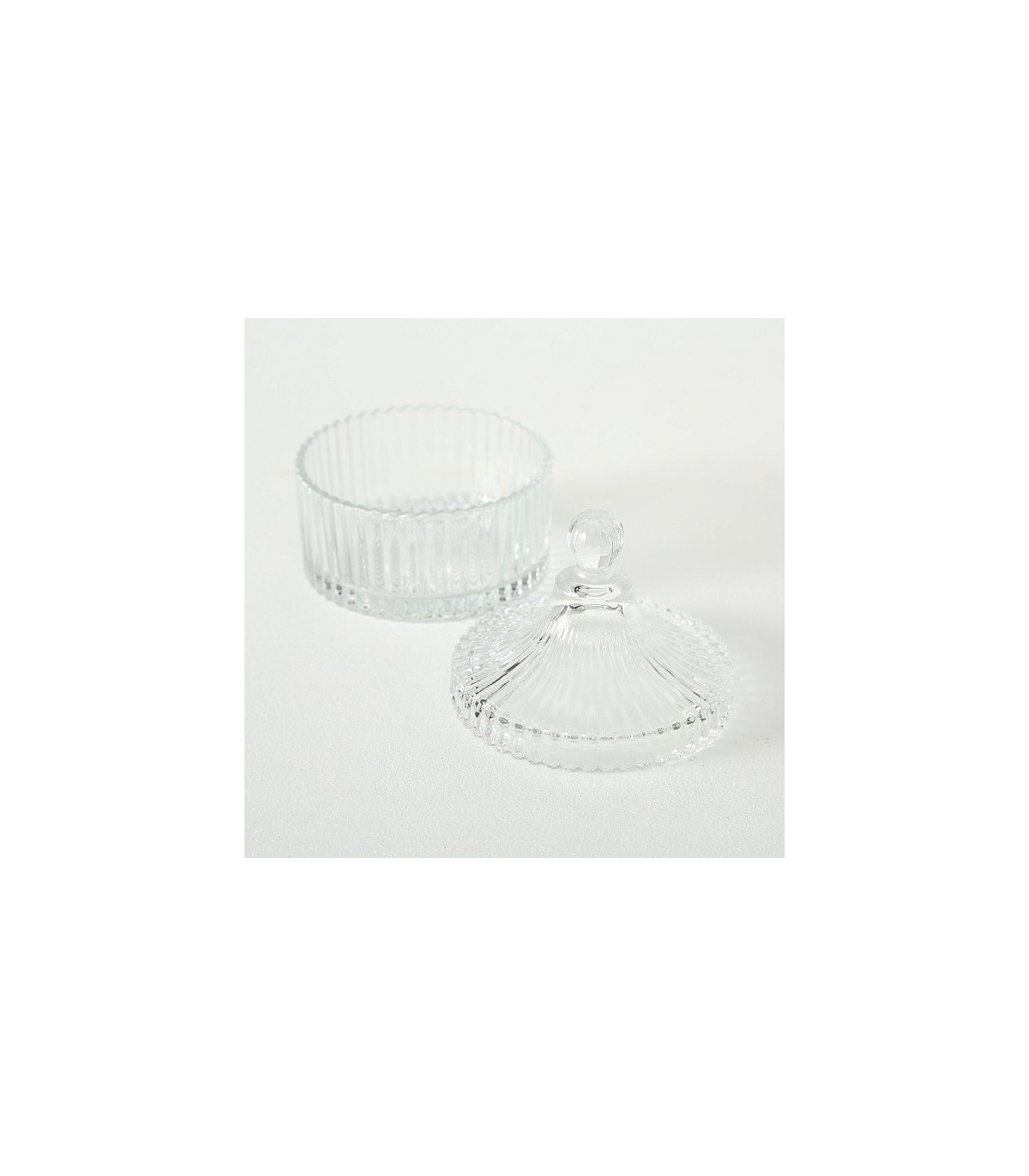Wadiga Boîte Rangement Ronde Salle De Bain Verre - 10x12cm