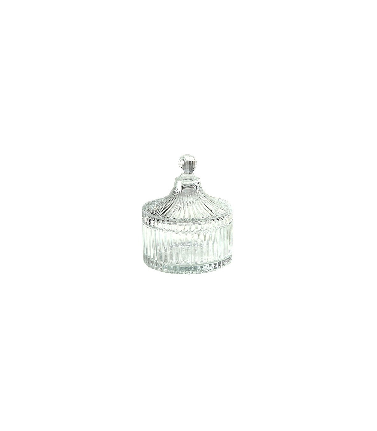 wadiga Boîte Rangement Ronde Salle de Bain Verre - 10x12cm