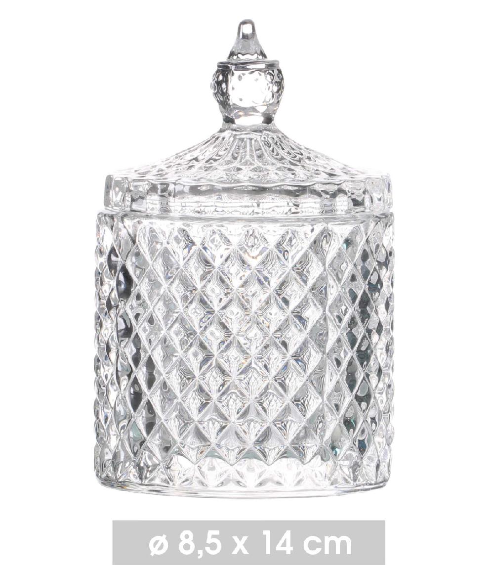 Wadiga Boîte Rangement Ronde Salle De Bain Verre - 8.5x13cm