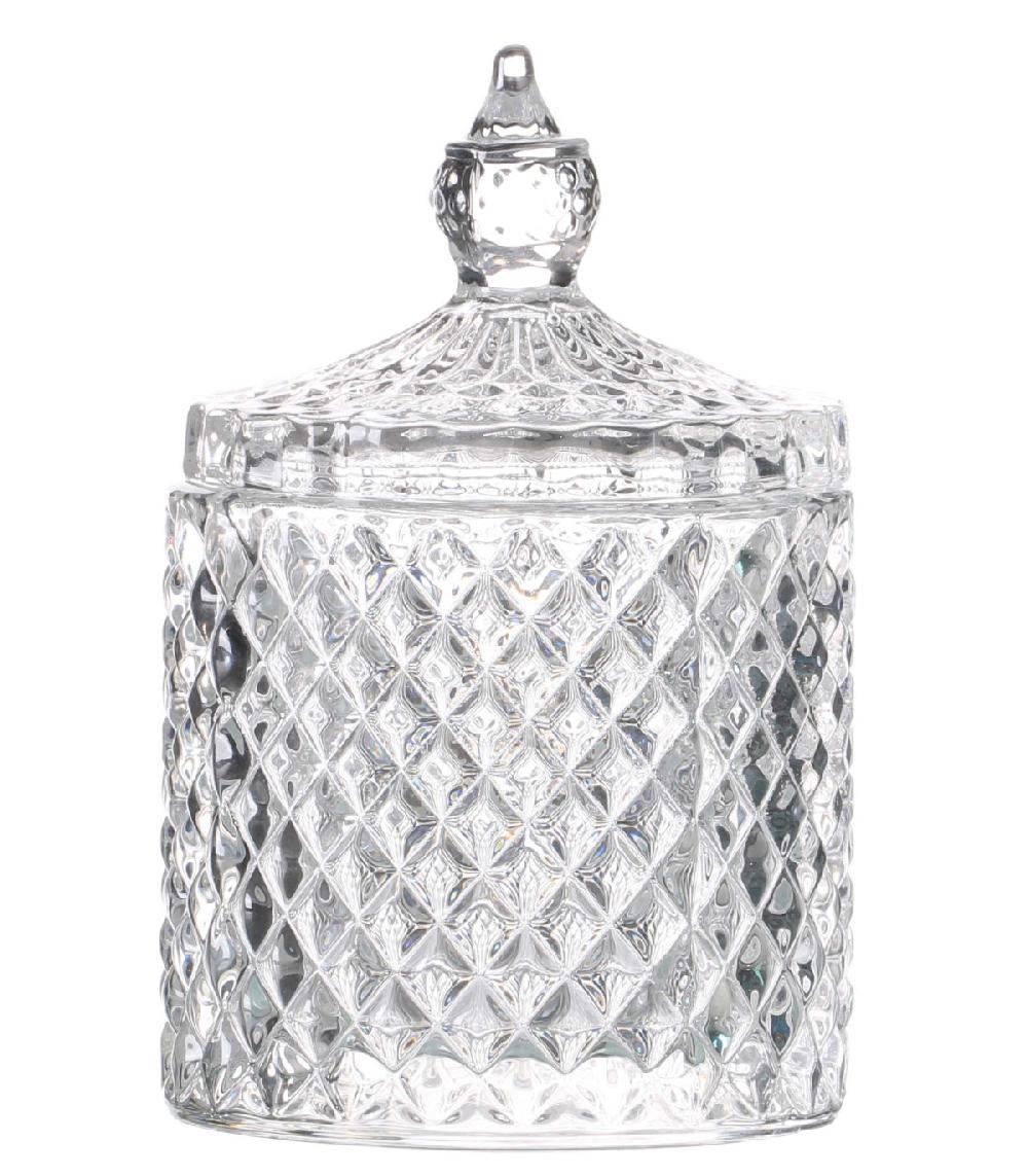 wadiga Boîte Rangement Ronde Salle de Bain Verre - 8.5x13cm