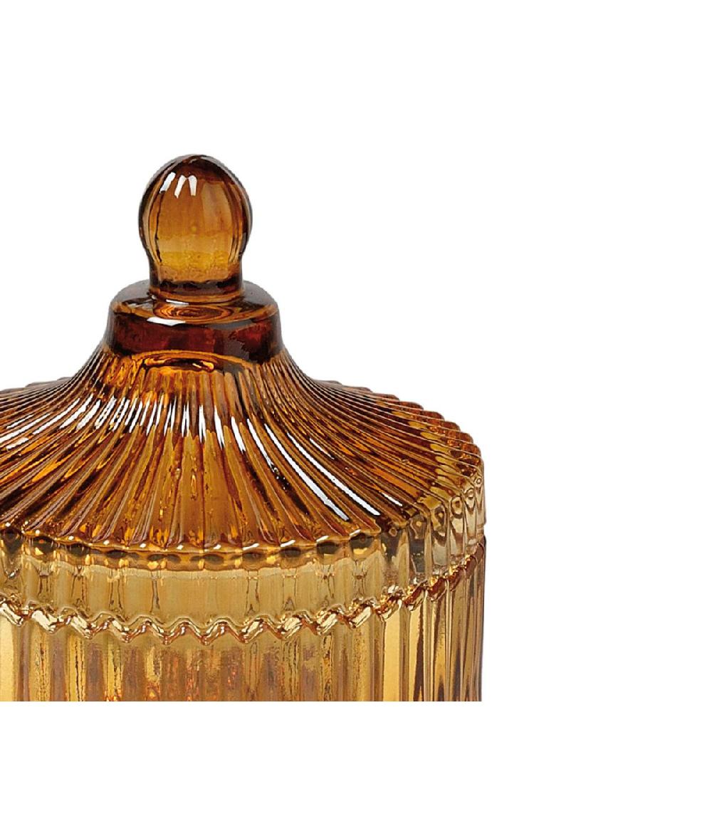 Wadiga Boîte Rangement Salle De Bain Verre Ambre - 10 5x12cm