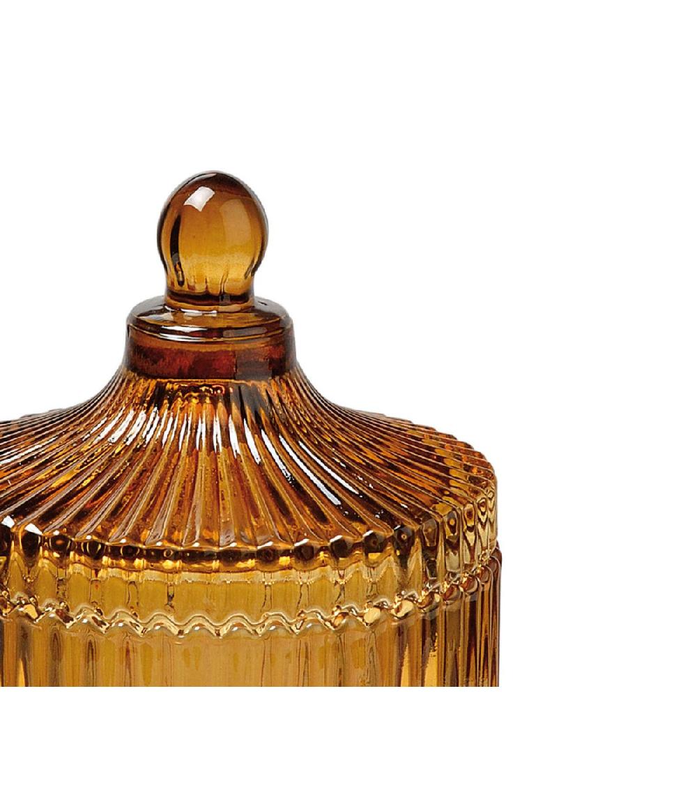 Wadiga Boîte Rangement Salle De Bain Verre Ambre - 10 5x17cm