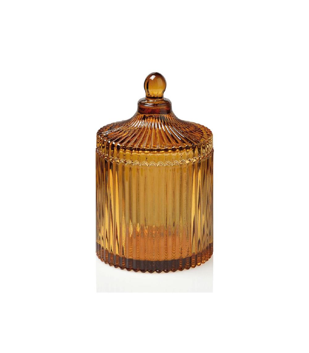 wadiga Boîte Rangement Salle de Bain Verre Ambre - 10 5x17cm