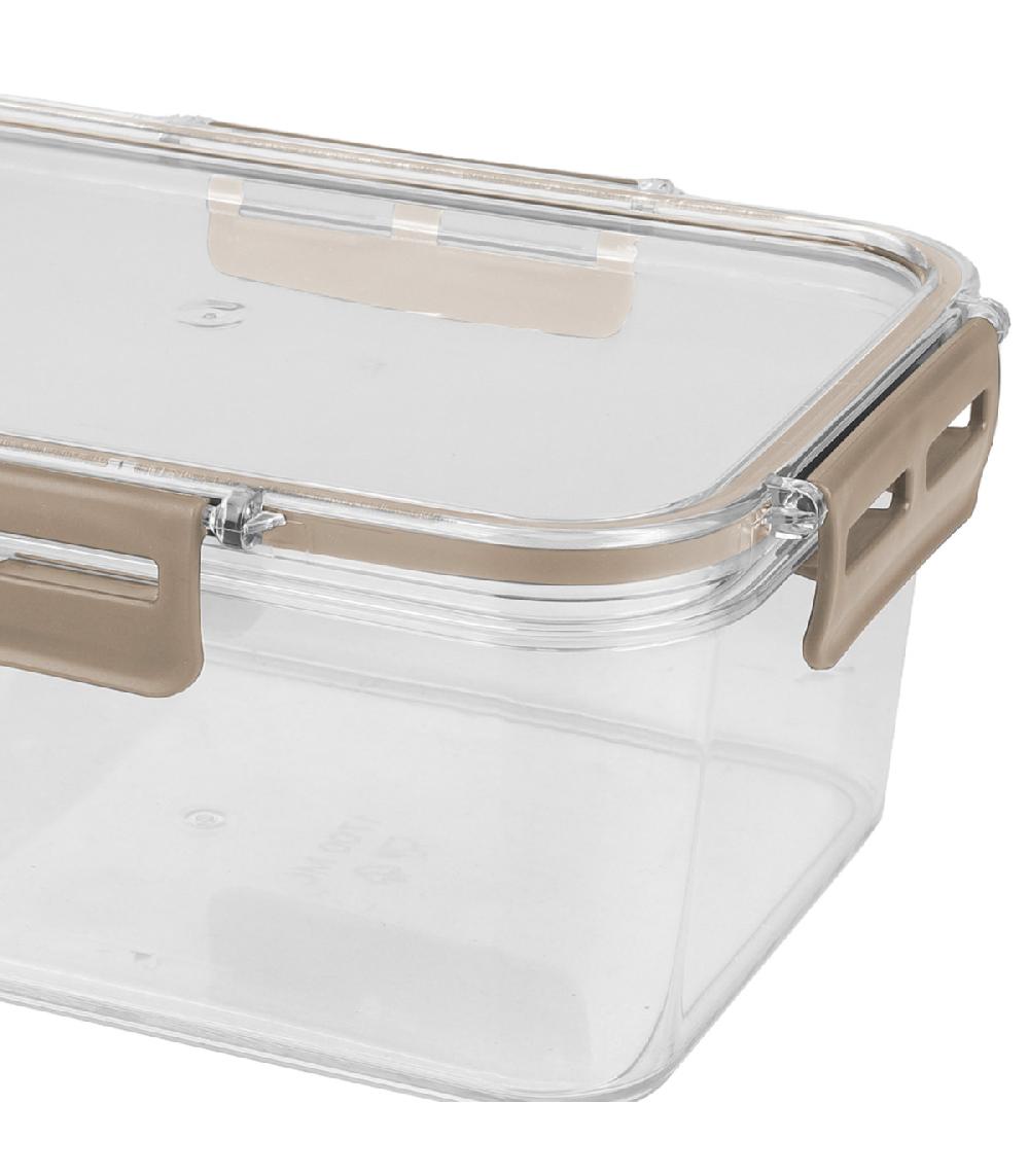 Wadiga Boîte Rectangulaire En Plastique Avec Couvercle Hermétique Gris 1700ml