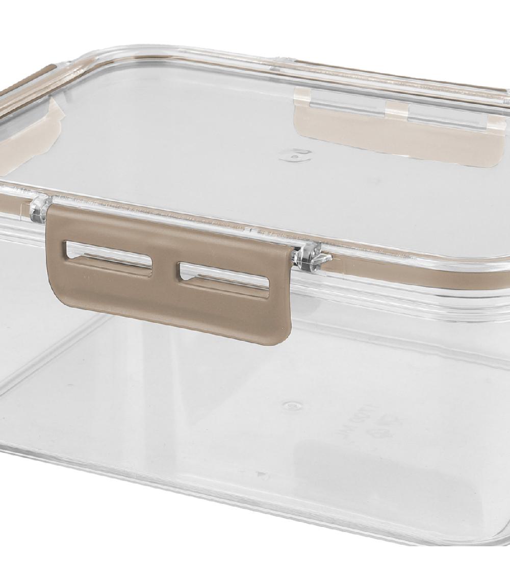 Wadiga Boîte Rectangulaire En Plastique Avec Couvercle Hermétique Gris 1700ml