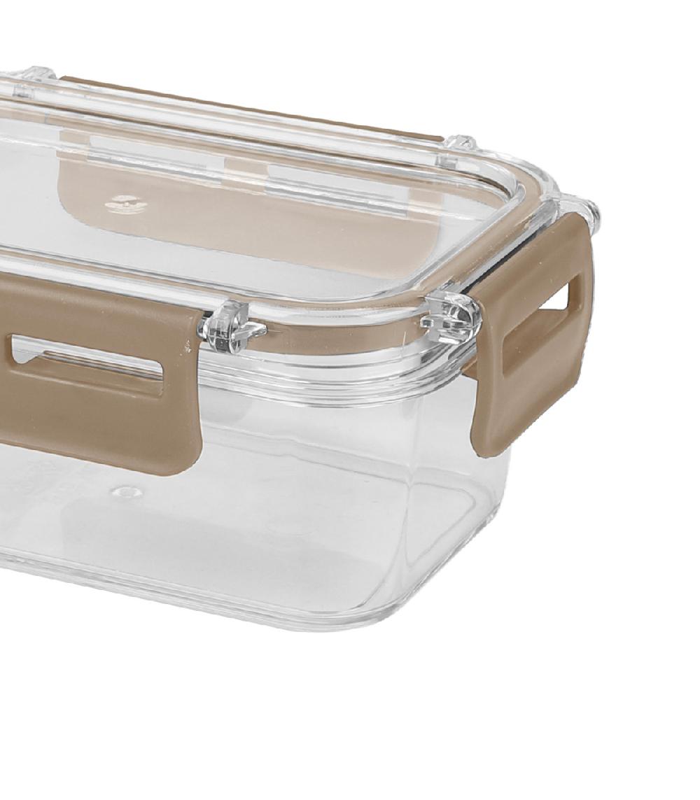 Wadiga Boîte Rectangulaire En Plastique Avec Couvercle Hermétique Gris 375ml