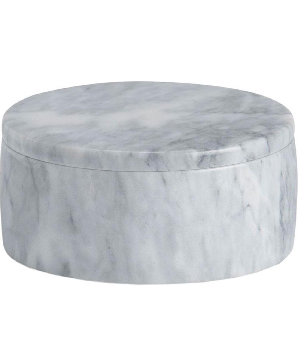 wadiga Boîte salle de bain en marbre blanc 12.5x12.5x6cm