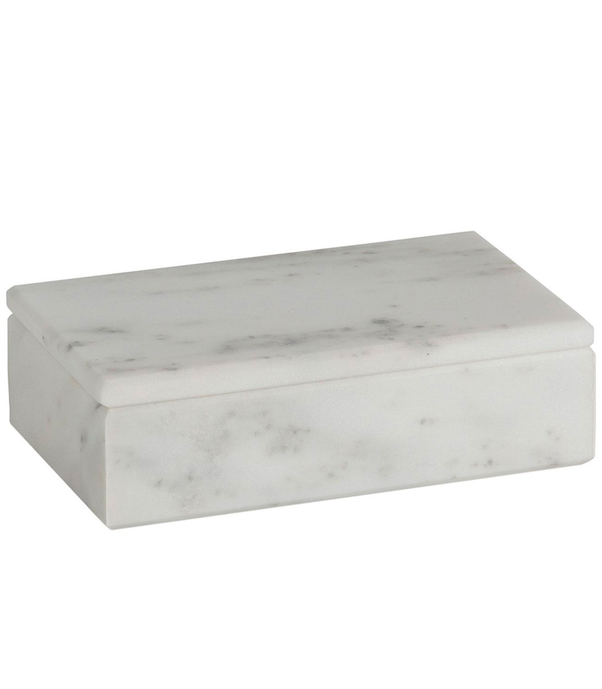 wadiga Boîte salle de bain en marbre blanc 20x12x6cm
