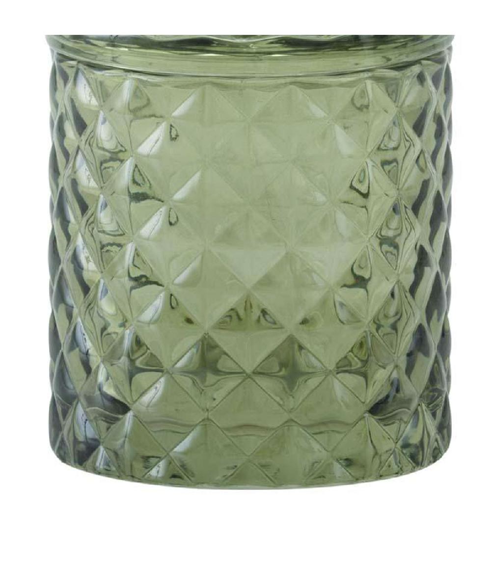 Wadiga Boîte Salle De Bain En Verre Diamant Vert 9.5x9.5x16cm