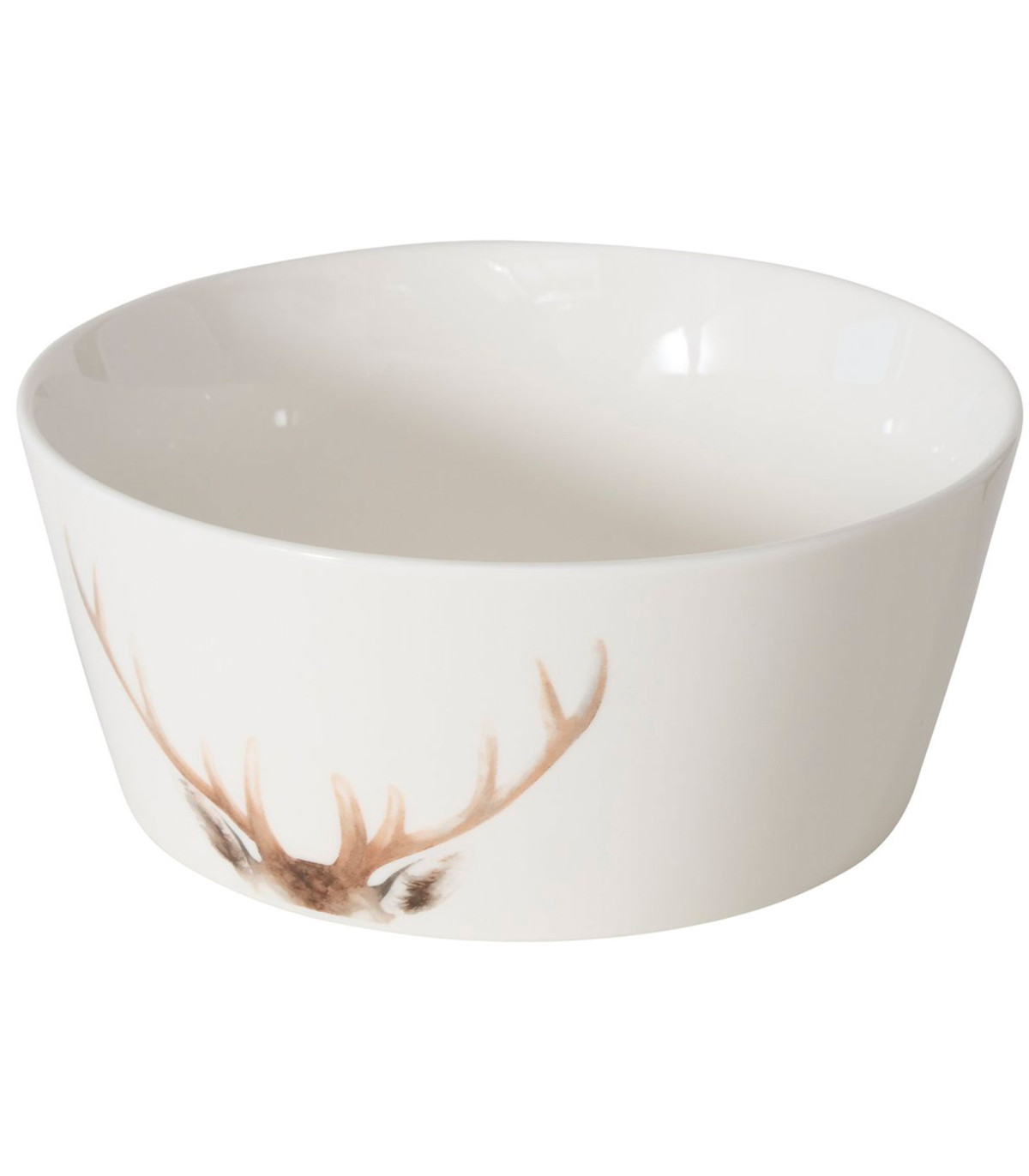 wadiga Bol en céramique blanche motif cerf 15x15x7cm