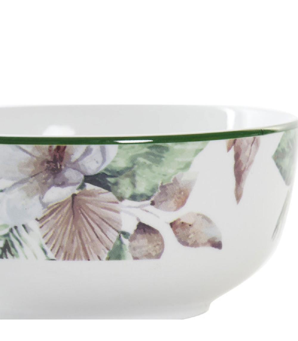 Wadiga Bol En Porcelaine Motif Tropical 13.5x13.5x6.5cm