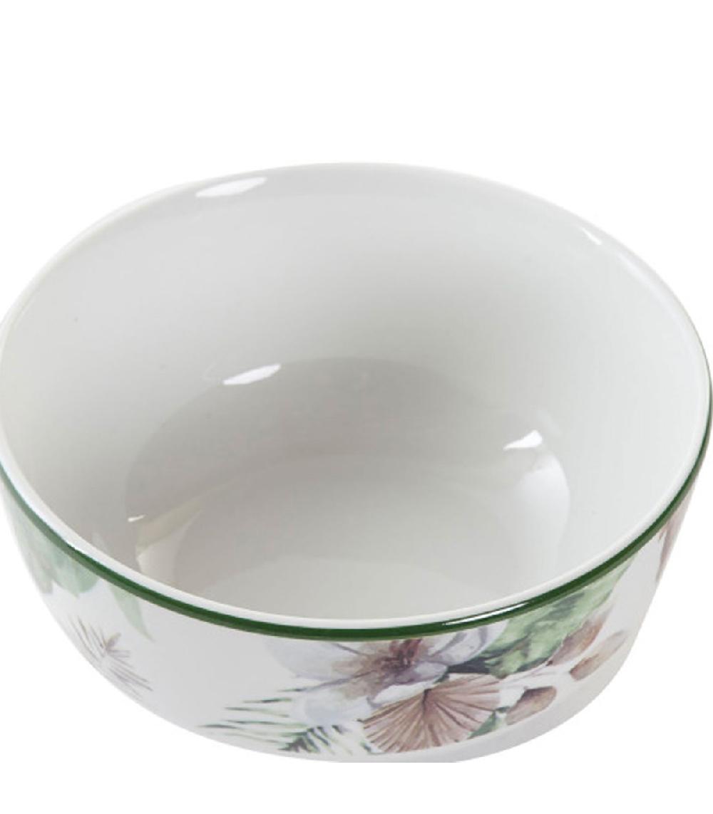 Wadiga Bol En Porcelaine Motif Tropical 13.5x13.5x6.5cm