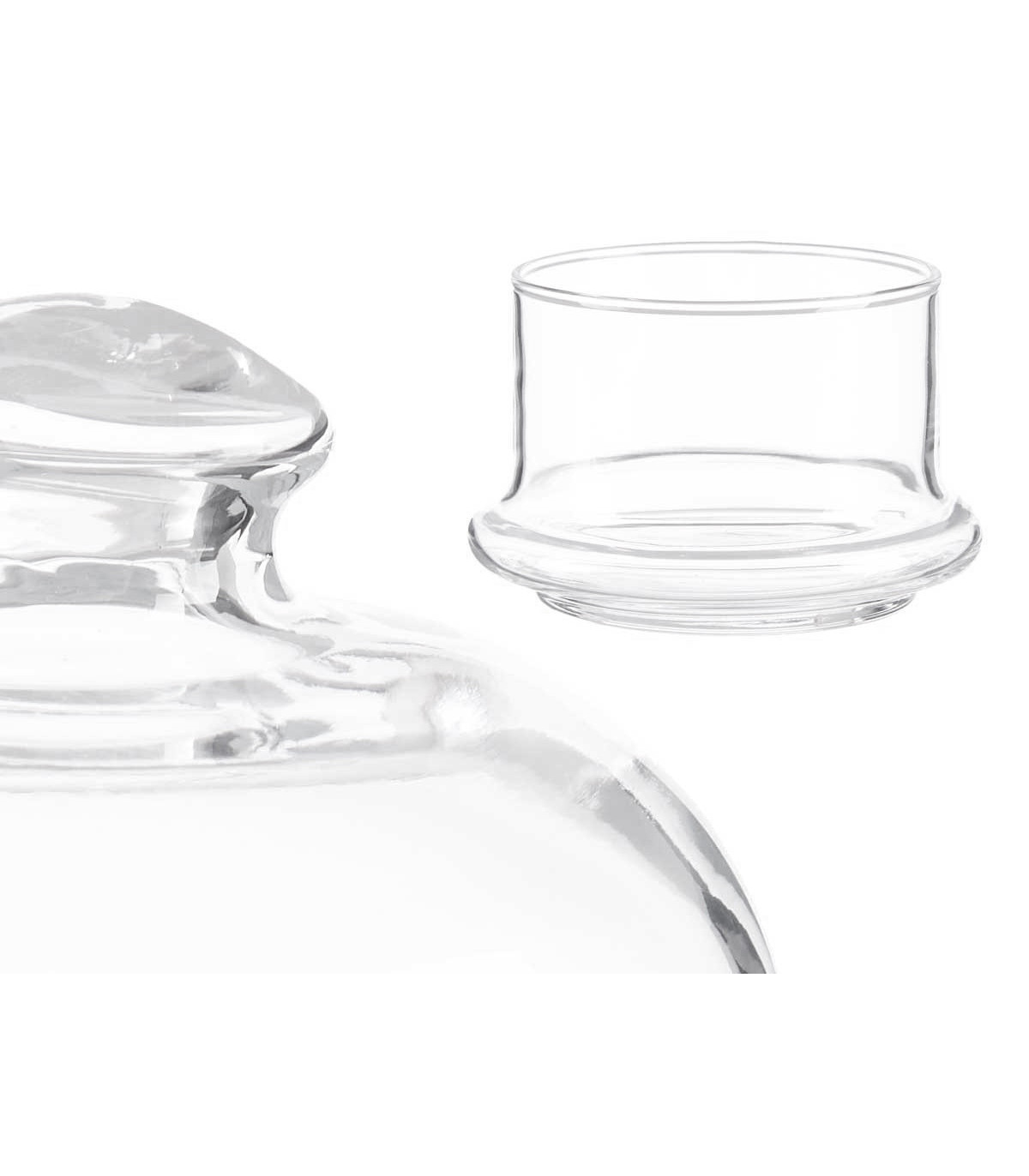 Wadiga Bonbonnière En Verre 2 étages Empilables - 9x9x16.5cm
