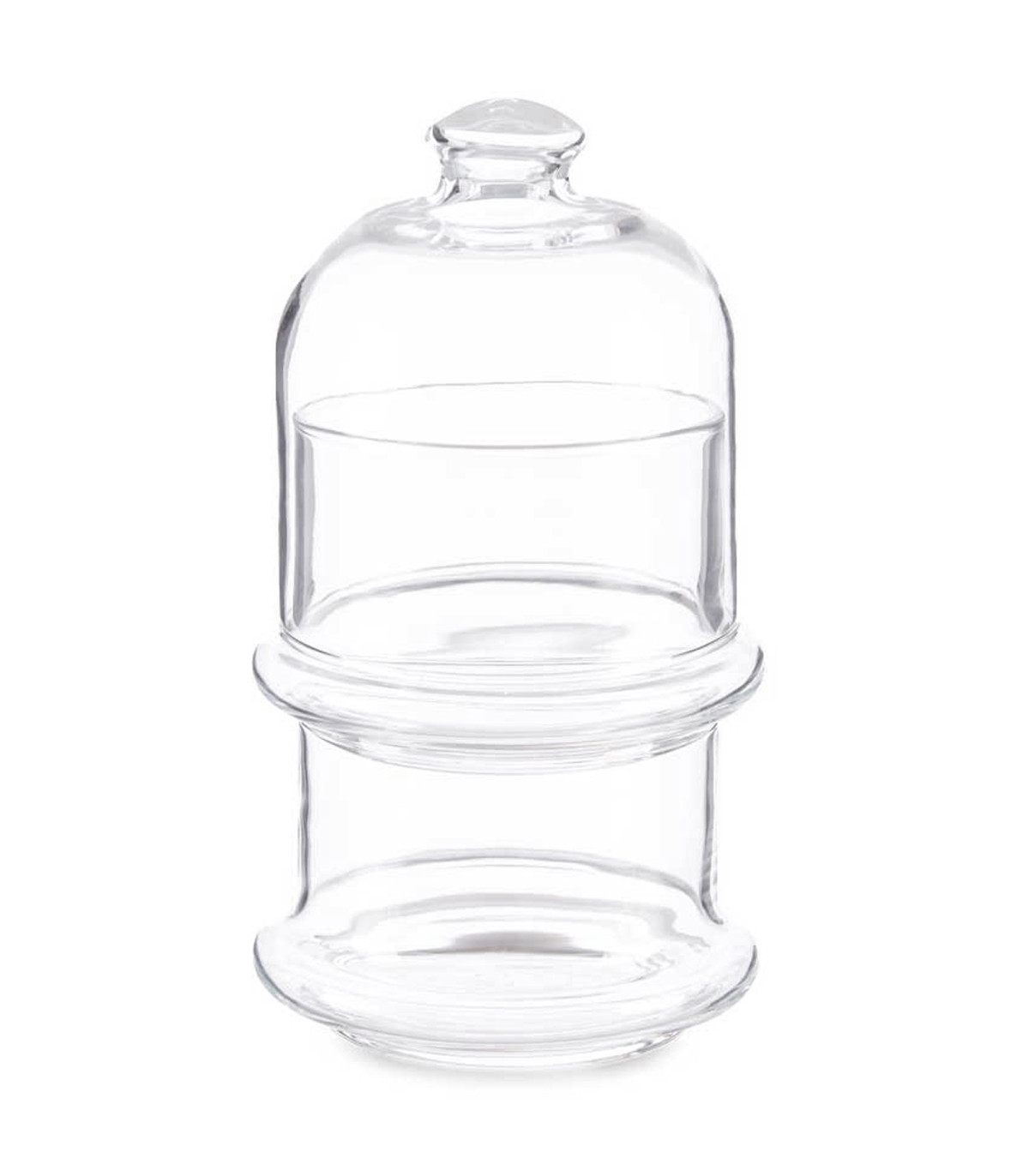 wadiga Bonbonnière en verre 2 étages empilables - 9x9x16.5cm