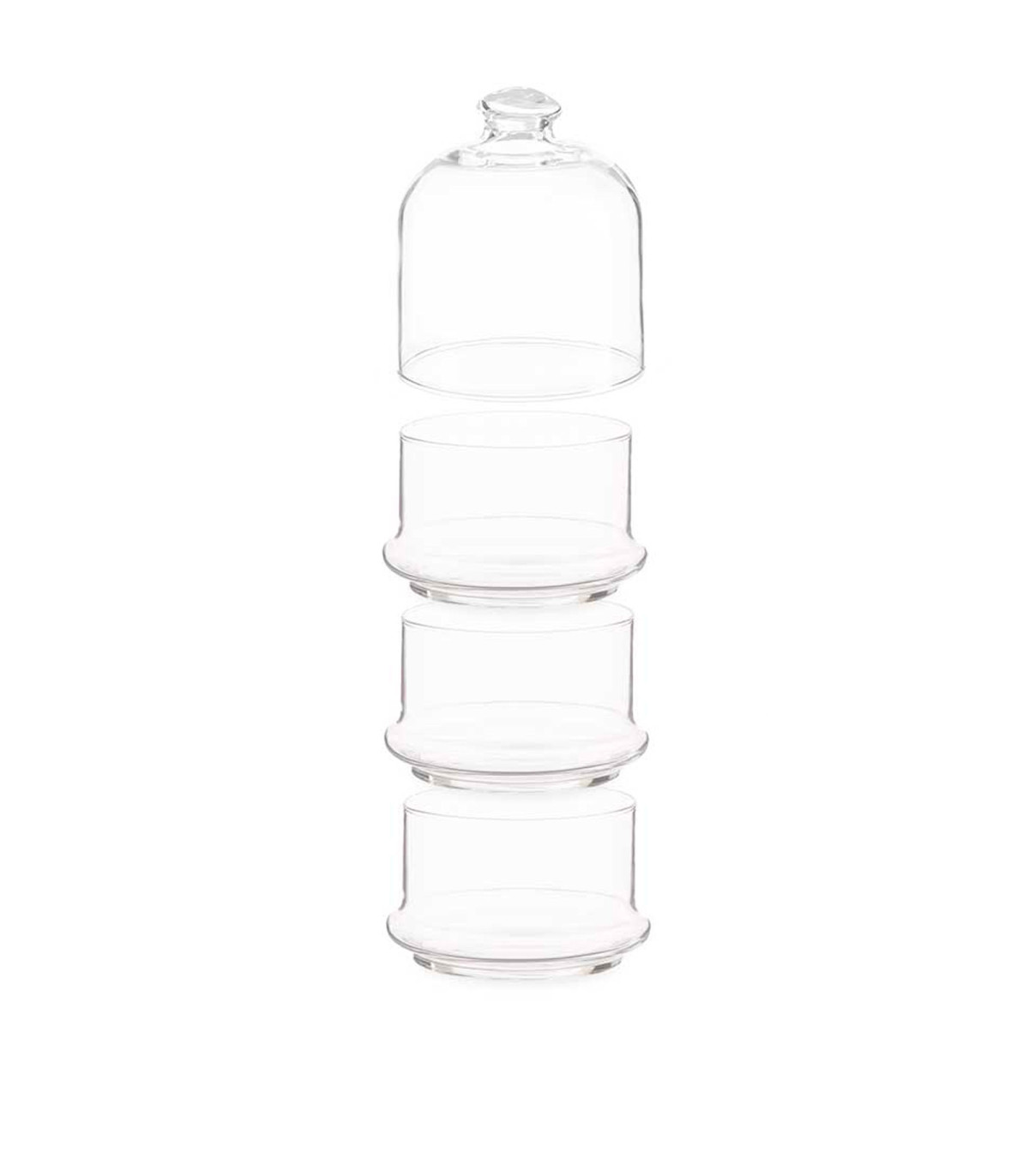 Wadiga Bonbonnière En Verre 3 étages Empilables -10x10x25cm