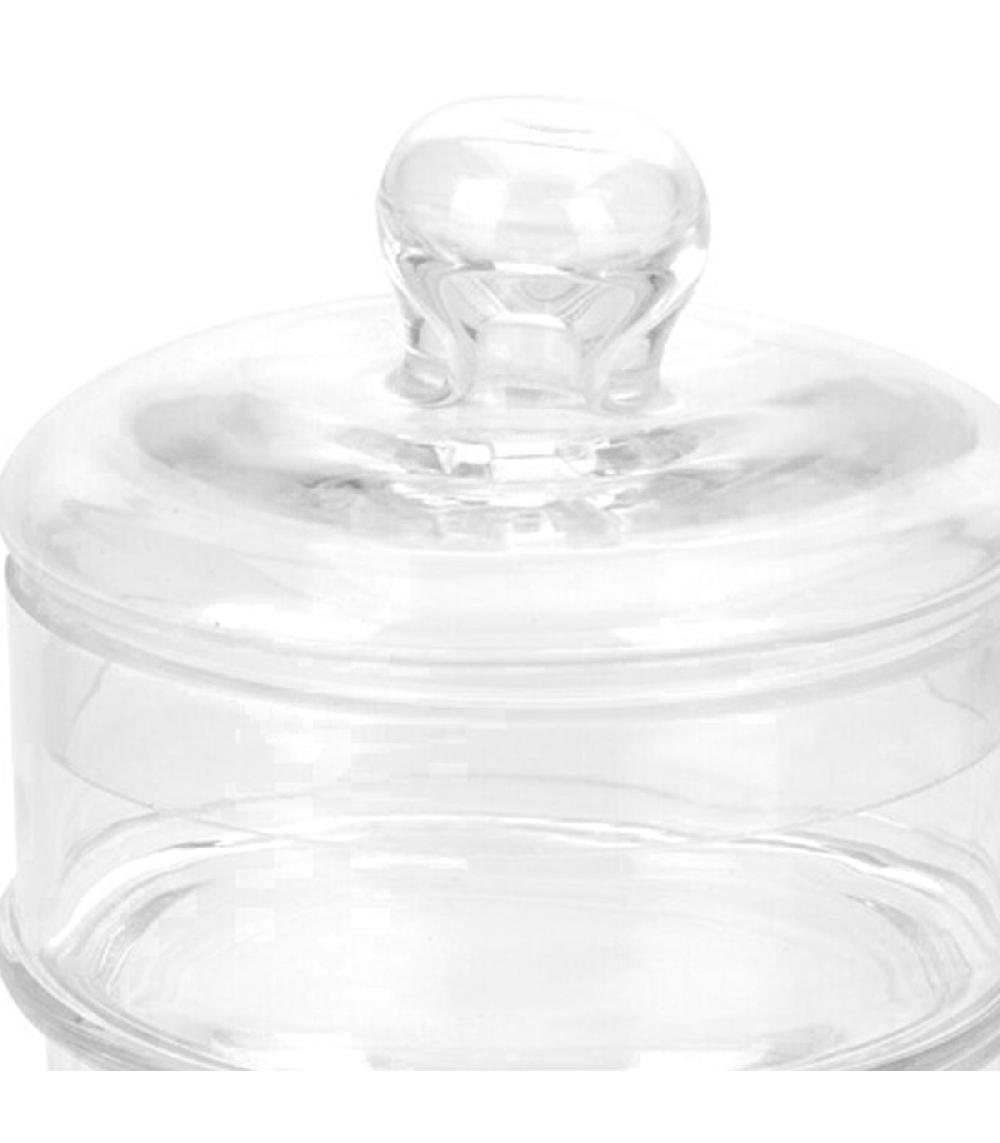 Wadiga Bonbonnière En Verre à 3 étages Avec Couvercle 13x13x22cm