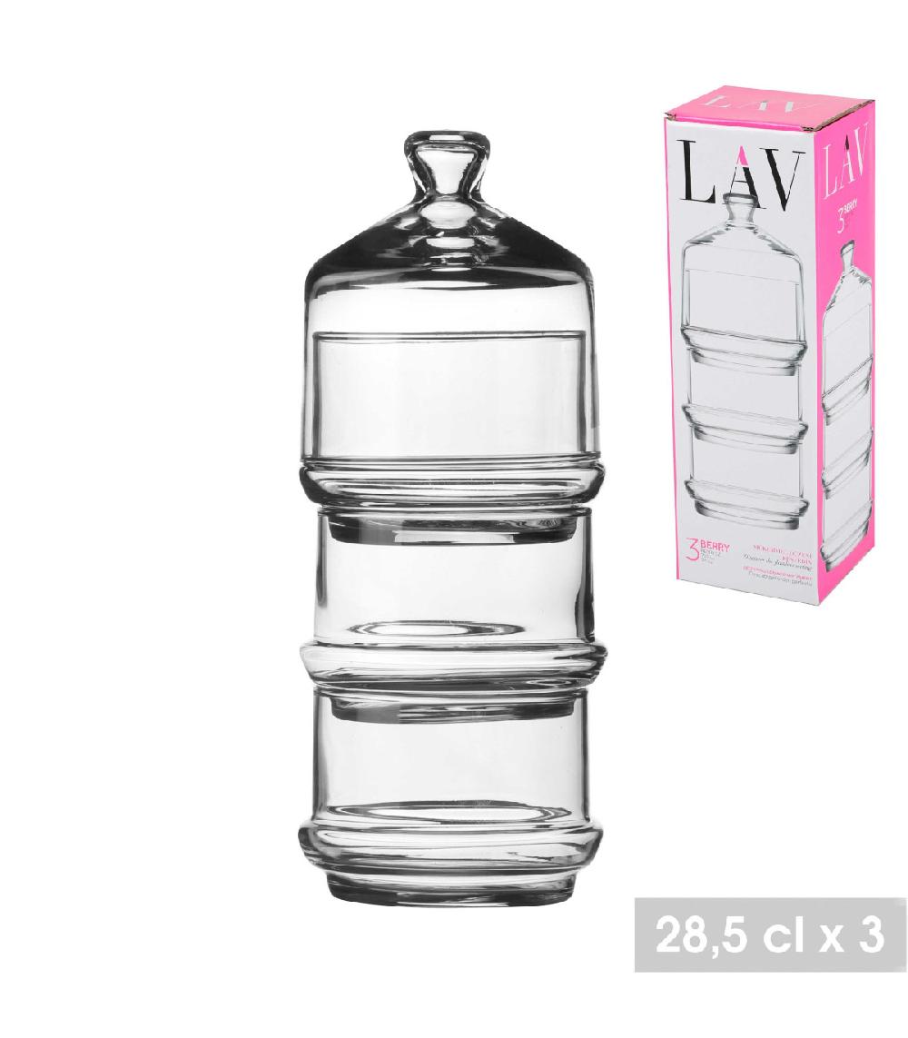 Wadiga Bonbonnière En Verre à 3 étages Empilables Avec Couvercle