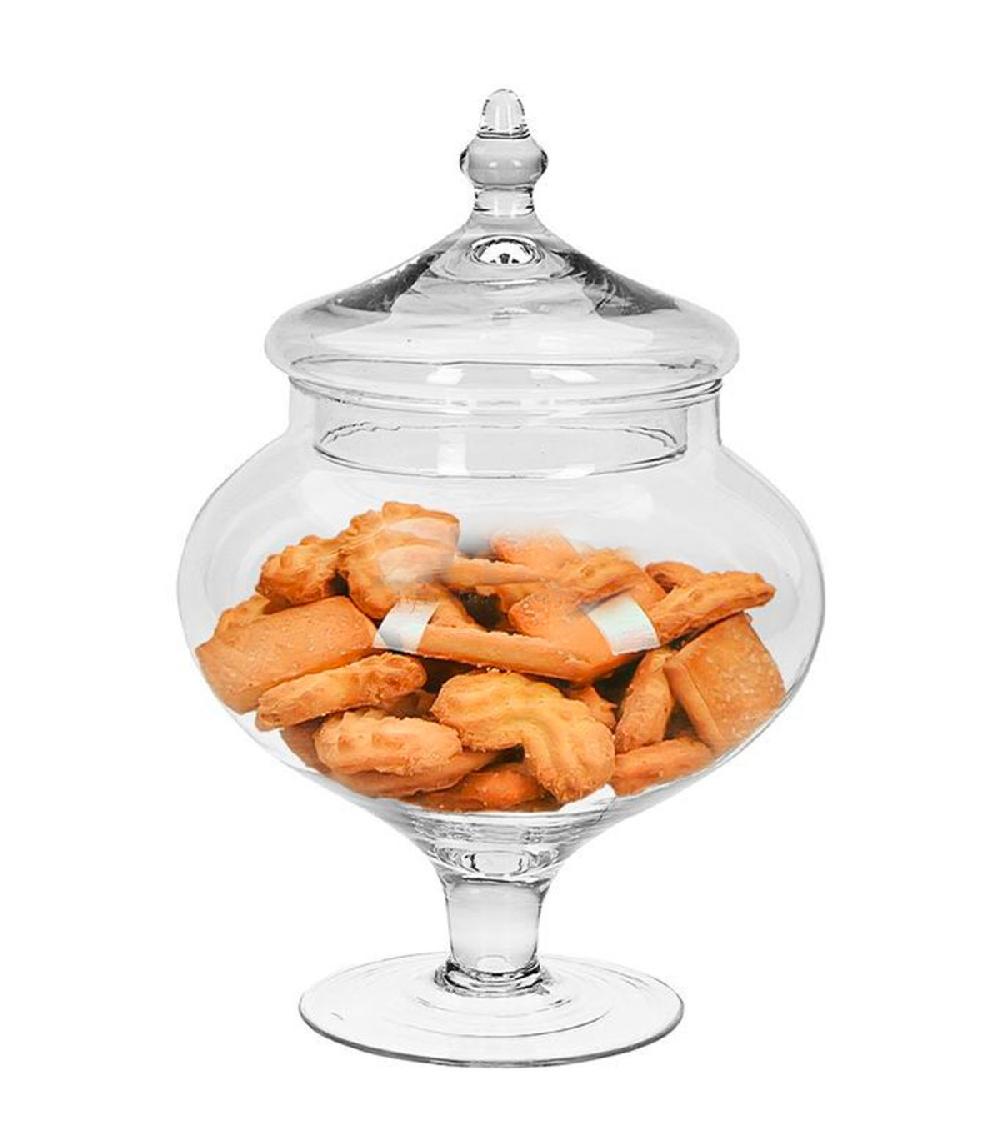 Wadiga Bonbonnière En Verre Avec Couvercle 17x17x28cm