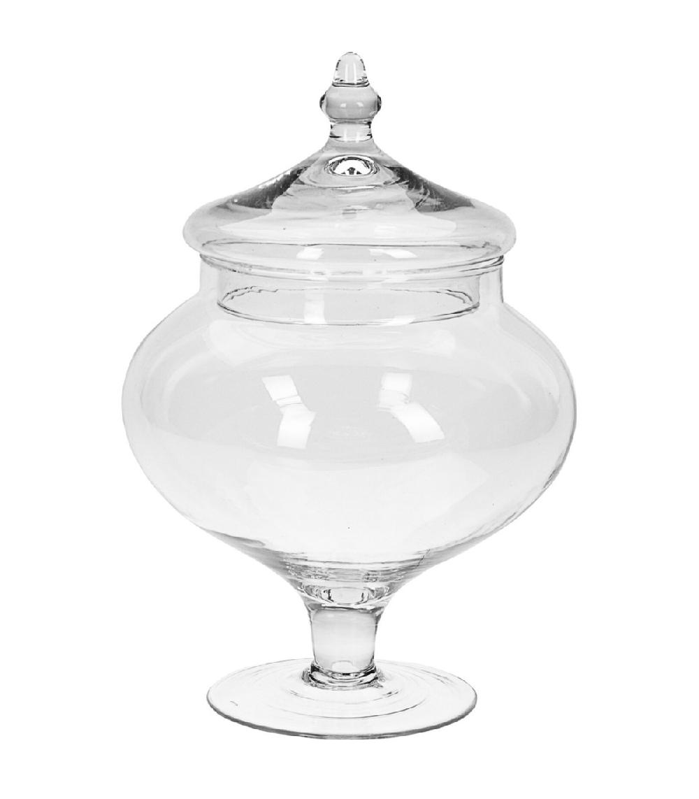 wadiga Bonbonnière en Verre avec couvercle 17x17x28cm