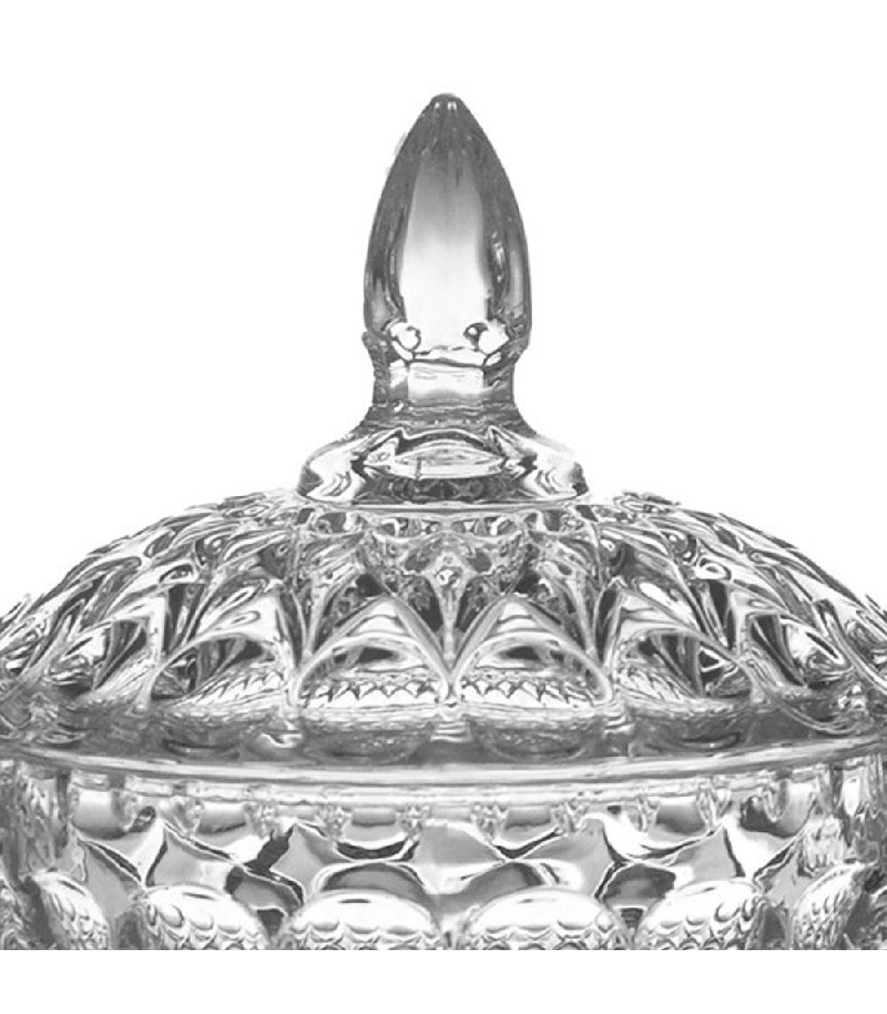Wadiga Bonbonnière En Verre Taillé Sur Pieds 10x10x12cm